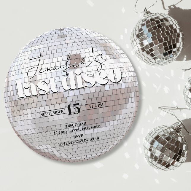 Senaste Disco 70-talet Dance Bachelorette Party Inbjudningar (Last Disco Bachelorette Party Invitation)