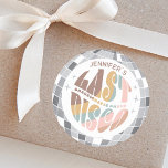 Senaste Disco 70-talet: Retro Groovy Bachelorette  Runt Klistermärke<br><div class="desc">Senaste Disco 70-talet: Retro Groovy Bachelorette Party</div>