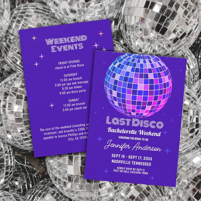 Senaste Disco 70-talet: Retro Space Bachelorette H Inbjudningar (Skapare uppladdad)