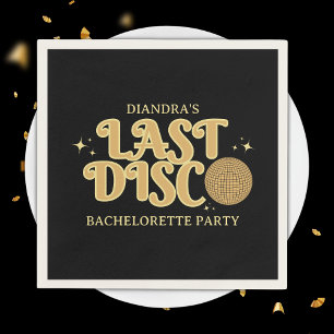 Senaste Disco Black och Guld Retro 70-talet Bachel Pappersservett