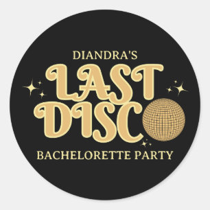 Senaste Disco Black och Guld Retro 70-talet Bachel Runt Klistermärke