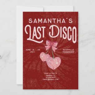 Senaste Disco Boll Coquette Cherry Red Bachelorett Inbjudningar
