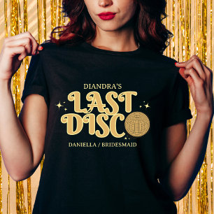 Senaste Disco Golden & Black Retro 70-talet Bachel T Shirt