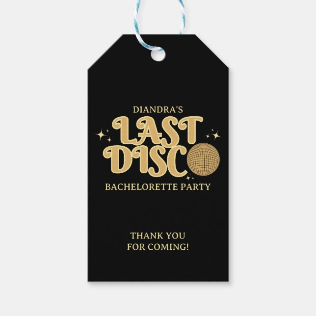 Senaste Disco Namn Retro Silver 70-talet Bachelore Presentetikett (Framsidan)