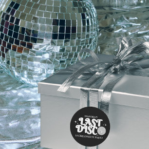 Senaste Disco Namn Retro Silver 70-talet Bachelore Runt Klistermärke