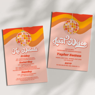 Senaste Disco Retro 70-talet Bachelorette Helg Par Inbjudningar