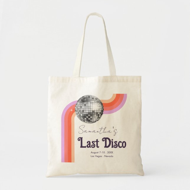 Senaste Disco Retro Bachelorette Party Tote Bag Tygkasse (Framsidan)
