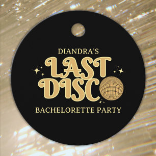 Senaste Disco Retro Black och Guld 70-talet Bachel Gåvor Etiketter