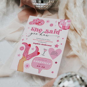 Senaste Disco Rodeo Bachelorette Party Nash Bash Inbjudningar