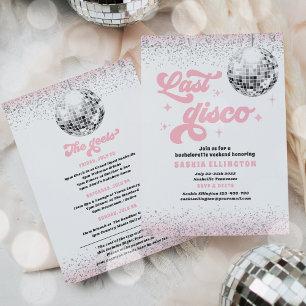 Senaste Disco  Rosa Bachelorette Helg Inbjudningar