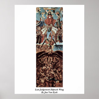 Senaste domen, Diptych Vinge av Jan Van Eyck Poster
