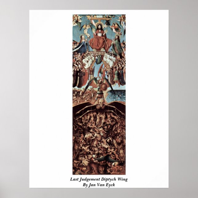 Senaste domen, Diptych Vinge av Jan Van Eyck Poster (Framsidan)
