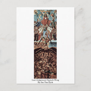Senaste domen, Diptych Vinge av Jan Van Eyck Vykort
