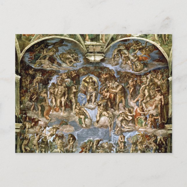 Senaste domen, Sistine Chapel, 1538-41 Vykort (Framsida)