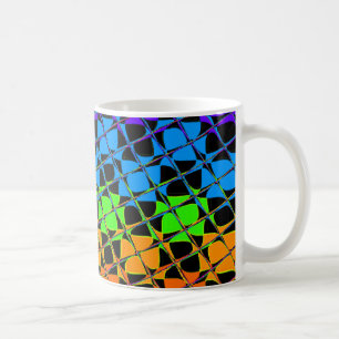Senaste Edgy färgkontrollerade regnbåge Mönster Kaffemugg