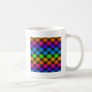 Senaste Edgy färgkontrollerade regnbåge Mönster Kaffemugg
