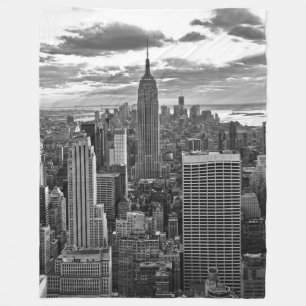 Senaste eftermiddagen NYC Skyline som solnedgång Fleecefilt