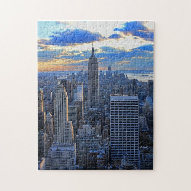 Senaste eftermiddagen NYC Skyline som solnedgång Pussel (Vertikal)