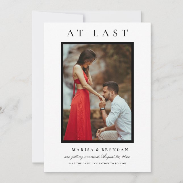 Senaste Eleganten svartvitt foto Spara Datumet (Framsida)