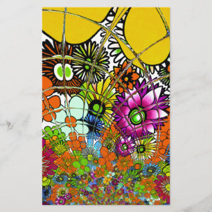 Senaste färgade Blommönstret Design Art Brevpapper