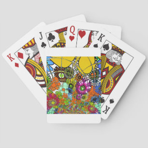Senaste färgade Blommönstret Design Art Casinokort