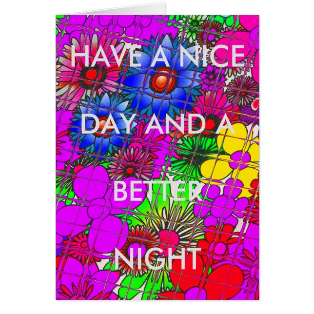 Senaste färgade Blommönstret Design Art Hälsningskort (Framsidan)