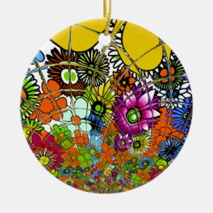 Senaste färgade Blommönstret Design Art Julgransprydnad Keramik