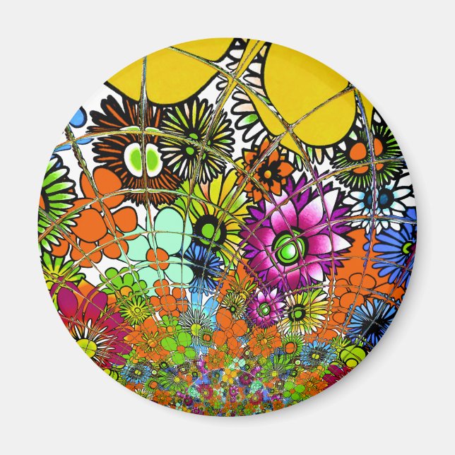 Senaste färgade Blommönstret Design Art Magnet (Framsidan)