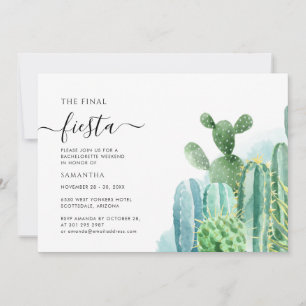 Senaste fiesta Bachelorette Helg Party Itinerary Inbjudningar