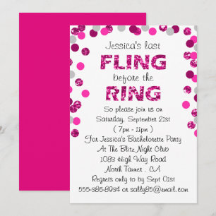 Senaste gången före Bachelorette-partiet i Ring Inbjudningar