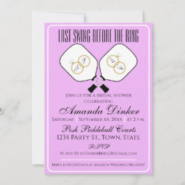 Senaste gången före Pickleball Ring i Bröllop Inbjudningar