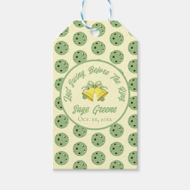 Senaste gången före Pickleball Ring Sage & Cream Presentetikett (Framsidan)