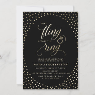 Senaste gången före Ring   Bachelorette Party Inbjudningar
