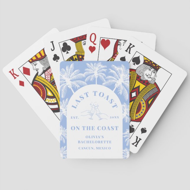 Senaste gisten på kusten vid Kusten-stranden Bache Casinokort (Baksidan)