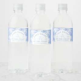 Senaste gisten på kusten vid Kusten-stranden Bache Vattenflaska Etikett