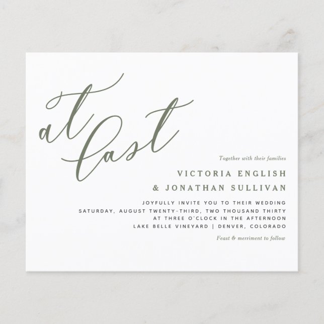 Senaste Grönten inbjuds Modern Calligraphy Wedding (Framsida)