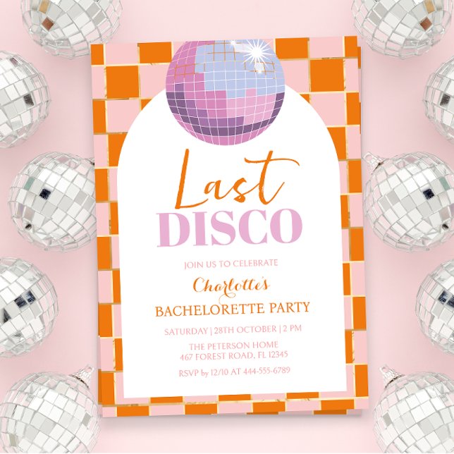 Senaste inbjudan till Disco Bachelorette-partiet (Skapare uppladdad)