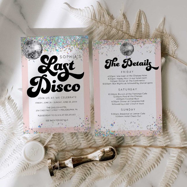 Senaste inbjudan till Disco Bachelorette Party på  (Skapare uppladdad)