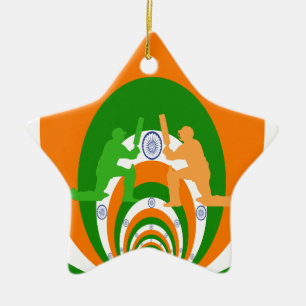 Senaste Indien-kricketidéer Julgransprydnad Keramik