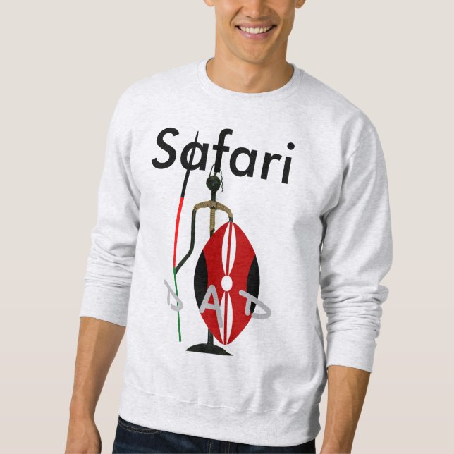 Senaste Kenya Safari Hakuna Matata Pappa skottts Lång Ärmad Tröja (Framsida)