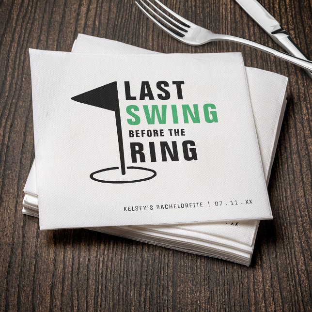 Senaste mötet inför Golf Bachelorette-partiet i Ri Pappersservett (Last Swing Before the Ring Golf Bachelorette Party Napkins
)