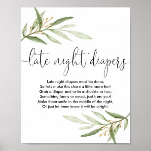 Senaste natten, dagstidningar, babyduschspelet Gre Poster