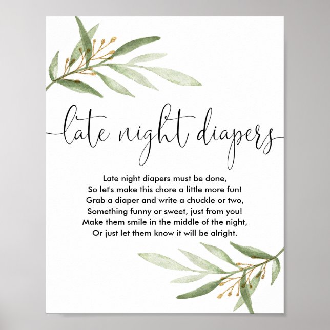 Senaste natten, dagstidningar, babyduschspelet Gre Poster (Framsidan)