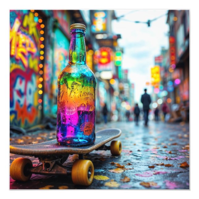 Senaste neondroppen fototryck (Framsidan)