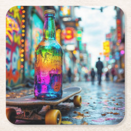 Senaste neondroppen underlägg papper kvadrat