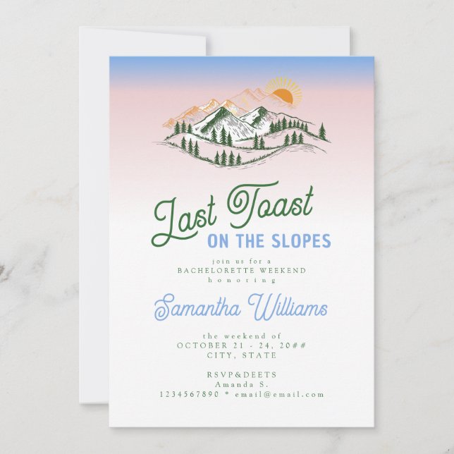 Senaste popup-meny på Slope Skiing Winter BACH Hel Inbjudningar (Framsida)