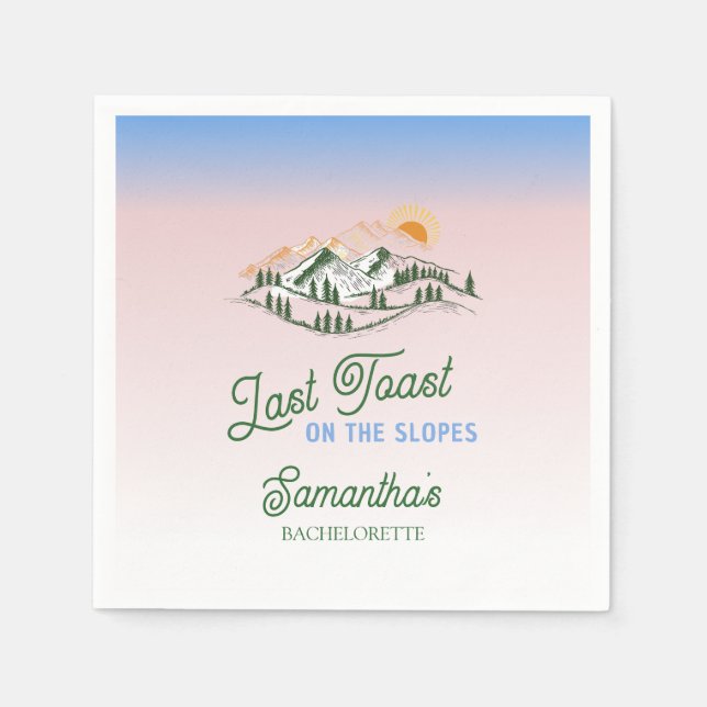 Senaste popup-meny på Slope Skiing Winter BACH Hel Pappersservett (Framsidan)