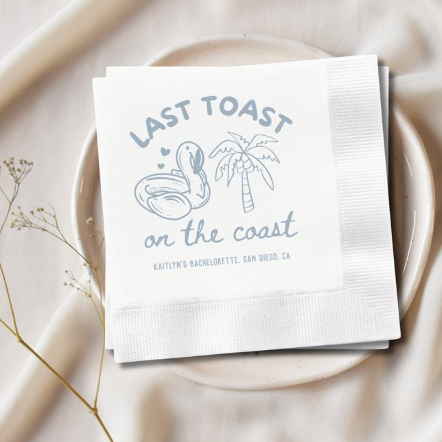 Senaste popup på Kusten Bachelorette Party Napkins Pappersservett (Last Toast on the Coast Bachelorette Party Napkins)