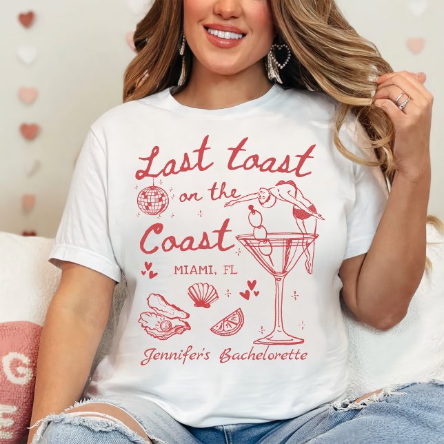 Senaste popup på Kusten-beach Red Bachelorette T Shirt (Skapare uppladdad)