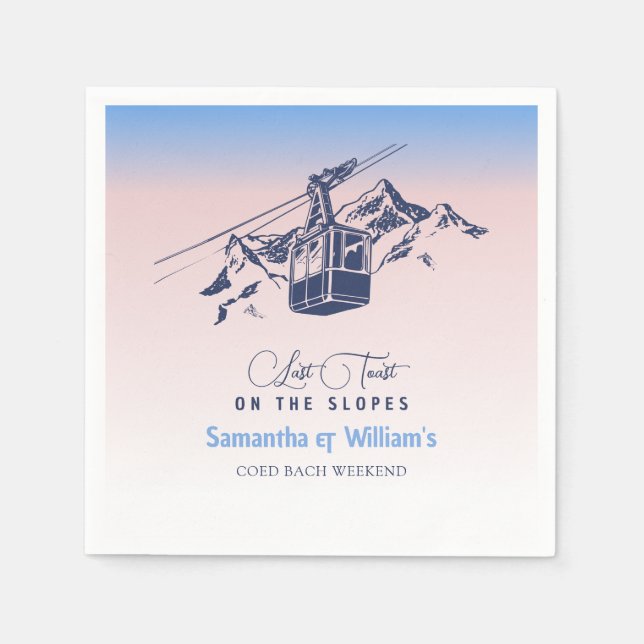 Senaste popup på Slope Ski Bachelorette-Tacken Pappersservett (Framsidan)